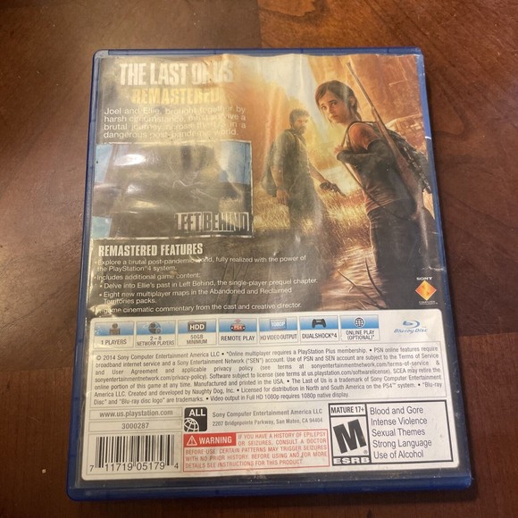 The Last of Us Remastered (PlayStation 4, 2014) Ps4 Ps 4 Play 4 Fast Ship - Picture 2 of 5